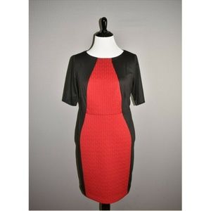 LONDON TIMES Textured Panel Sheath Dress